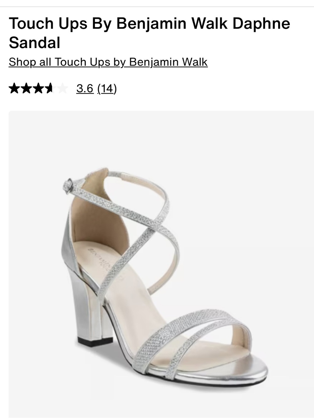 Benjamin Walk Silver Glitter Crisscross Sandal